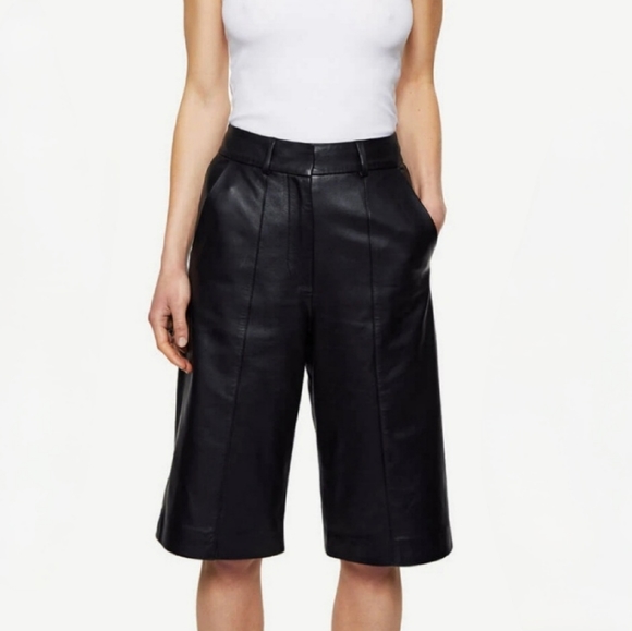 ANINE BING Leather Shorts - Picture 2 of 3